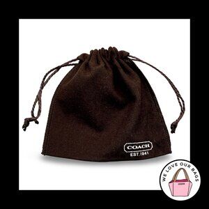 New COACH EST 1941 Brown Fabric Jewelry Keychain Dust Bag Travel Storage Pouch